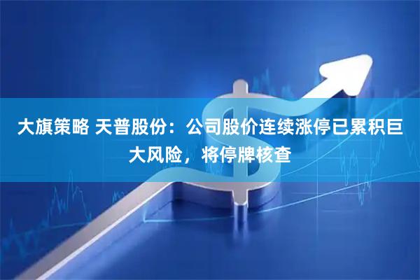 大旗策略 天普股份：公司股价连续涨停已累积巨大风险，将停牌核查