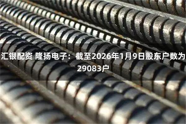 汇银配资 隆扬电子：截至2026年1月9日股东户数为29083户
